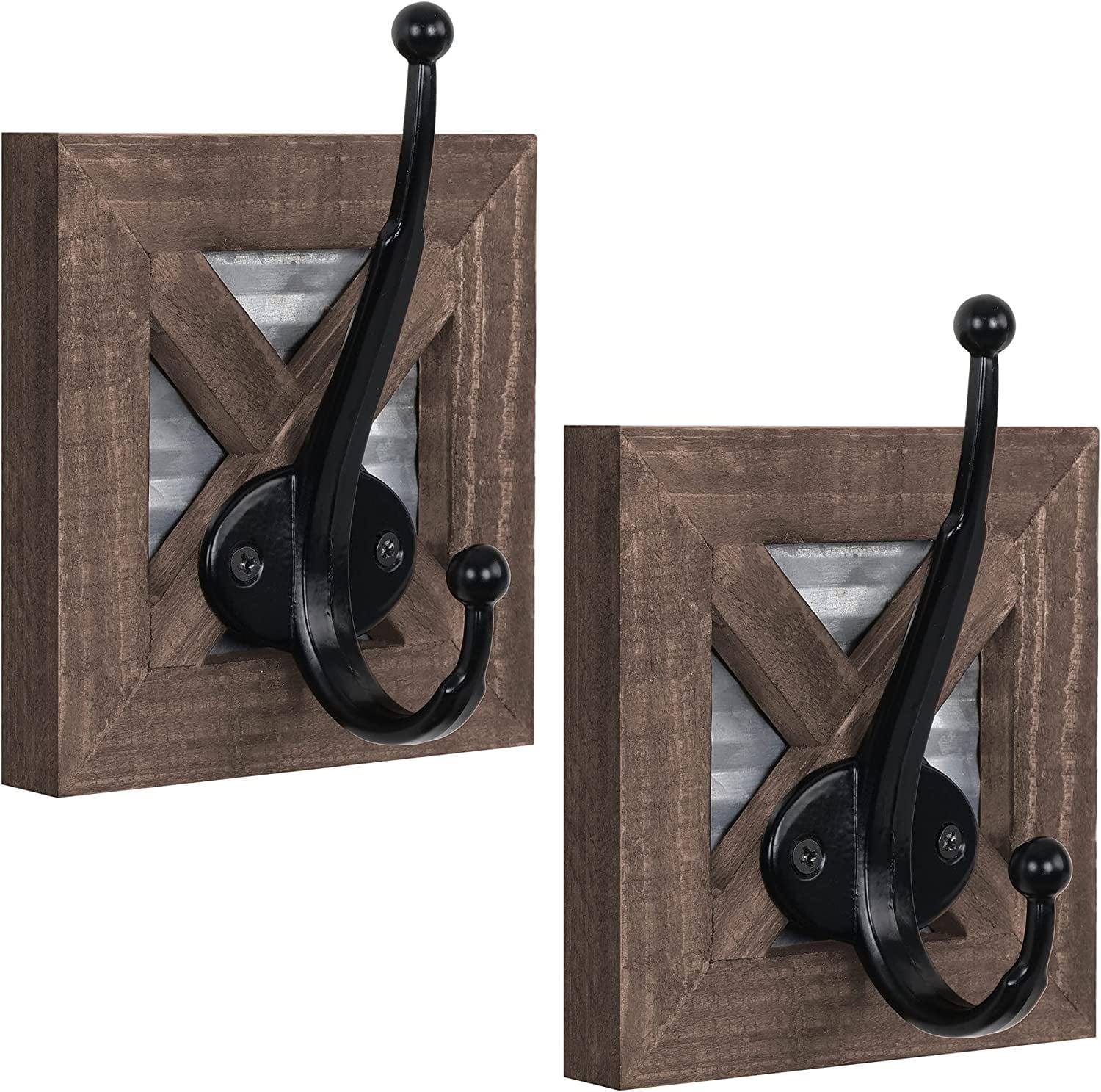 Autumn Alley RHK001 Rustic Farmhouse Wall Mounted Towel Hook Set - 2 Robe Hooks