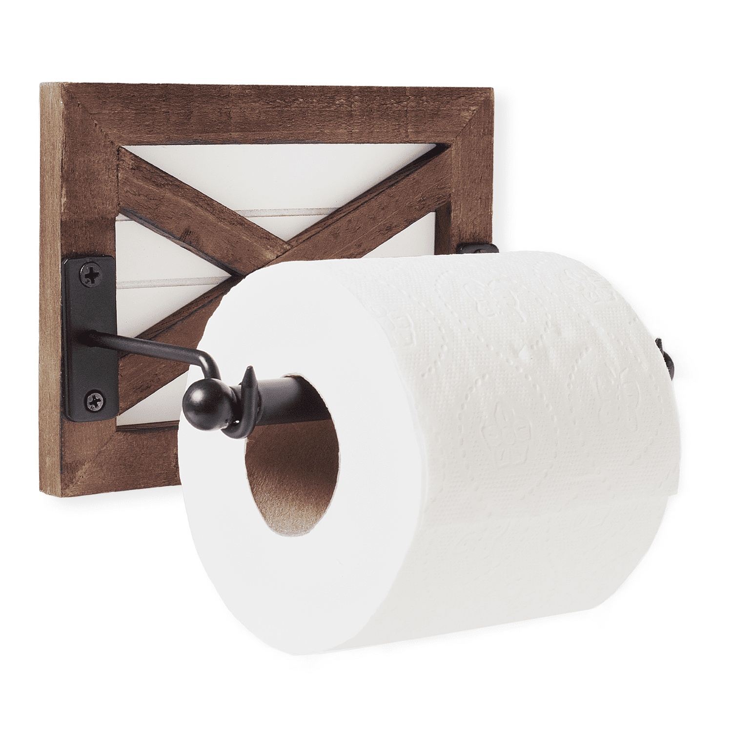 Wall Mount Farmhouse Toilet Paper Holder - Shiplap Accent