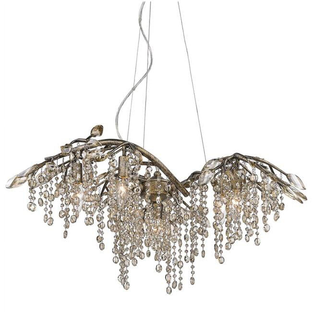 Mystic Gold Crystal Cascade 6-Light Chandelier