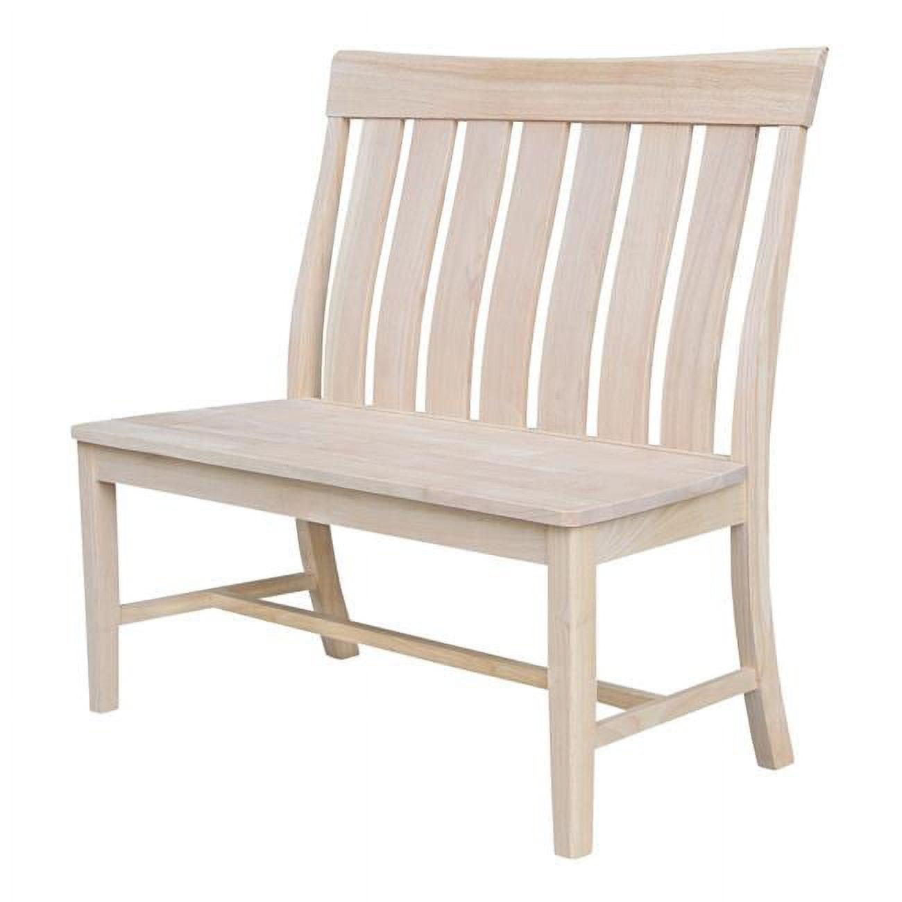 Ava 45'' Unfinished Solid Parawood Traditional Bench