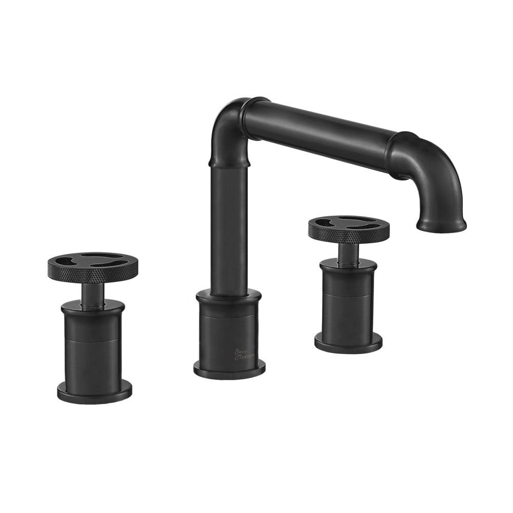 Avallon Matte Black Double-Handle Widespread Bathroom Faucet