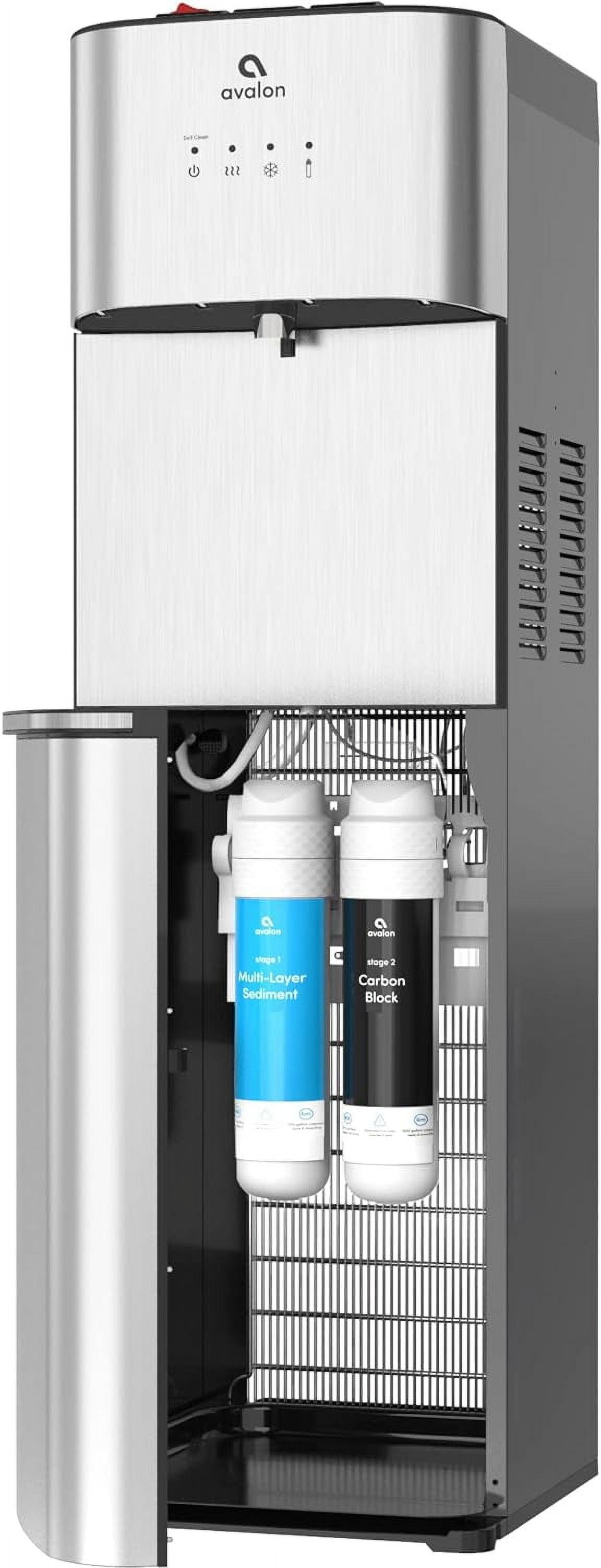 Avalon Limited Edition Self Cleaning Water Cooler and Dispenser - Silver: Bottom Load, 5 Gallon, Energy Star Certified