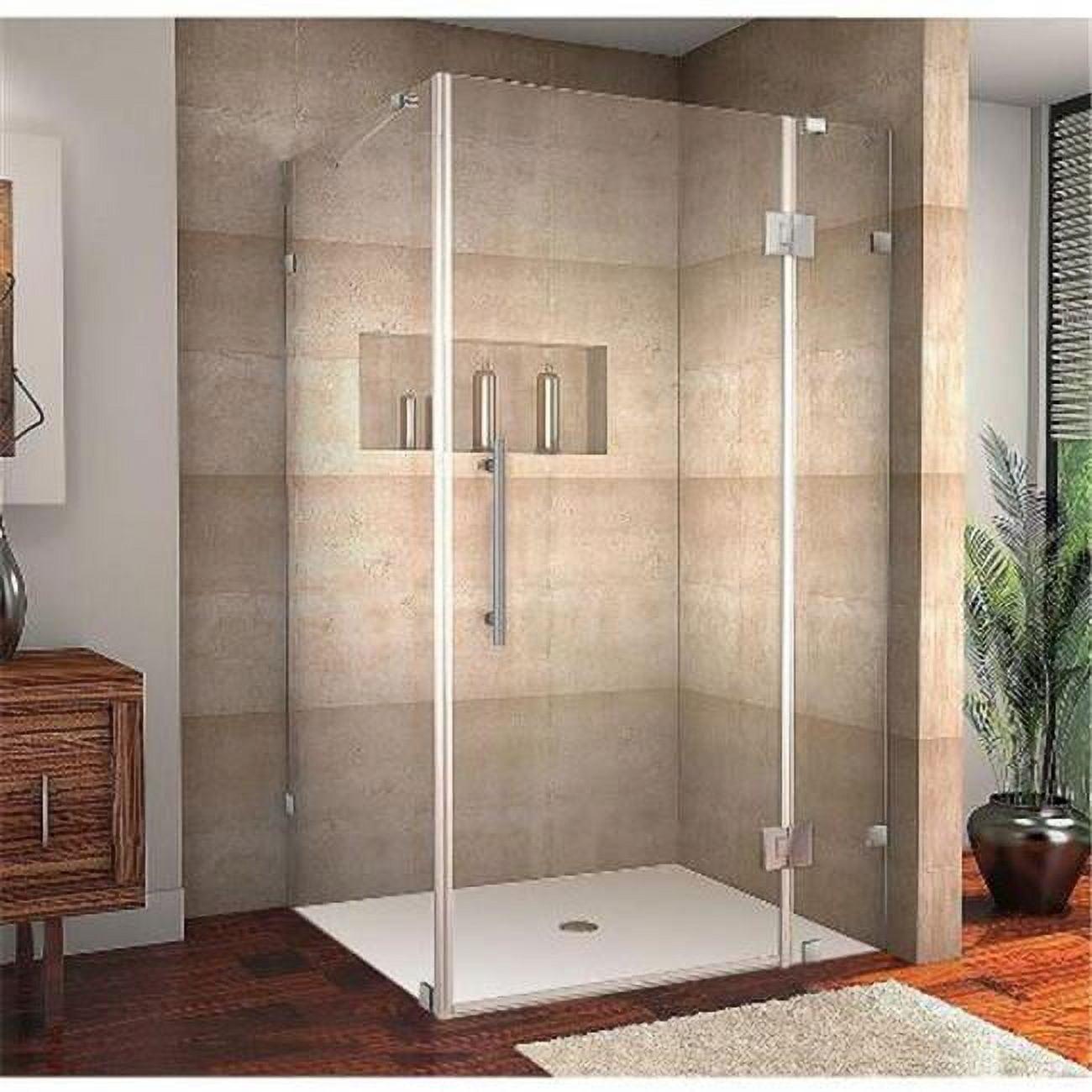 Avalux 40" x 30" Frameless Stainless Steel Shower Enclosure