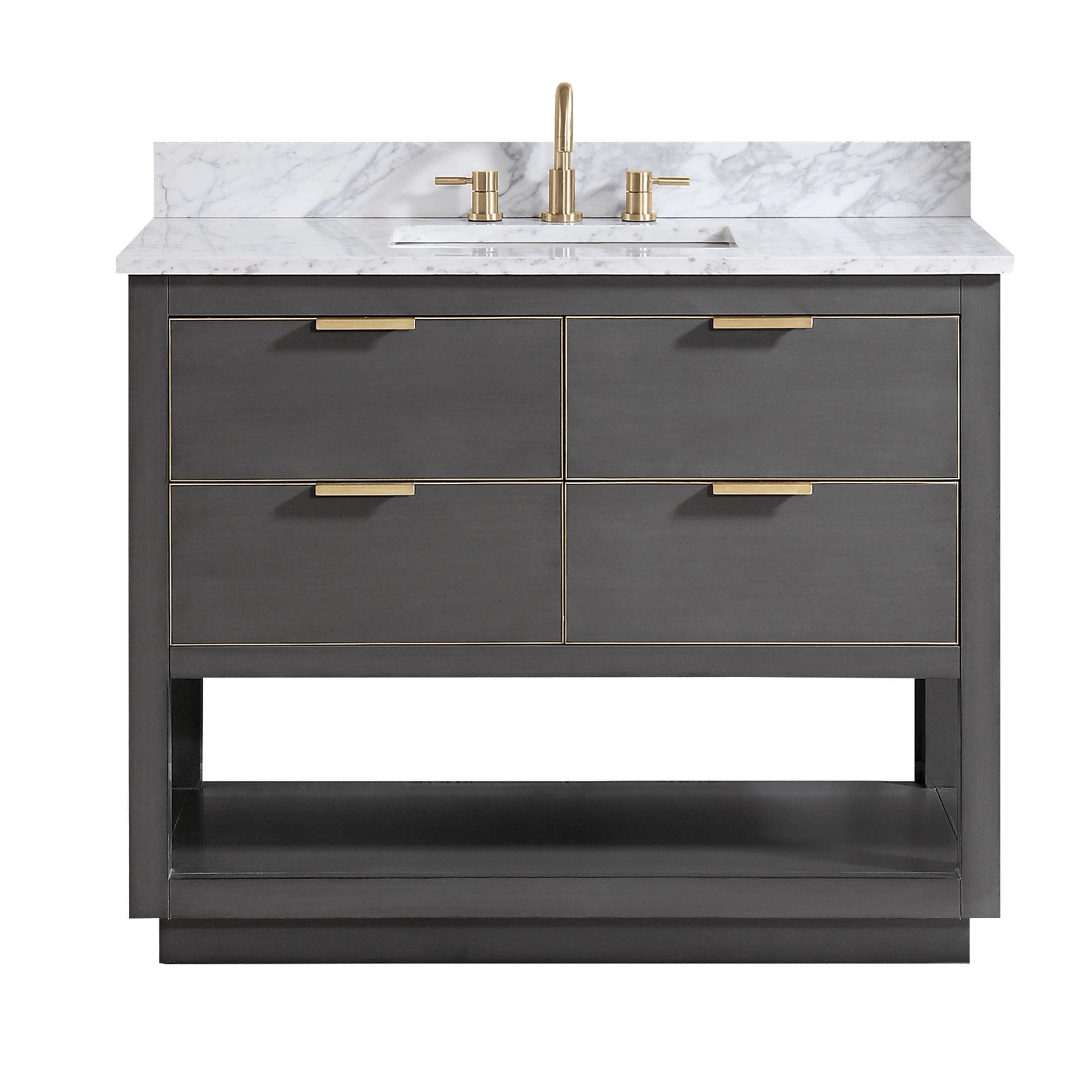 Twilight Gray 42" Freestanding Vanity with Marble Top