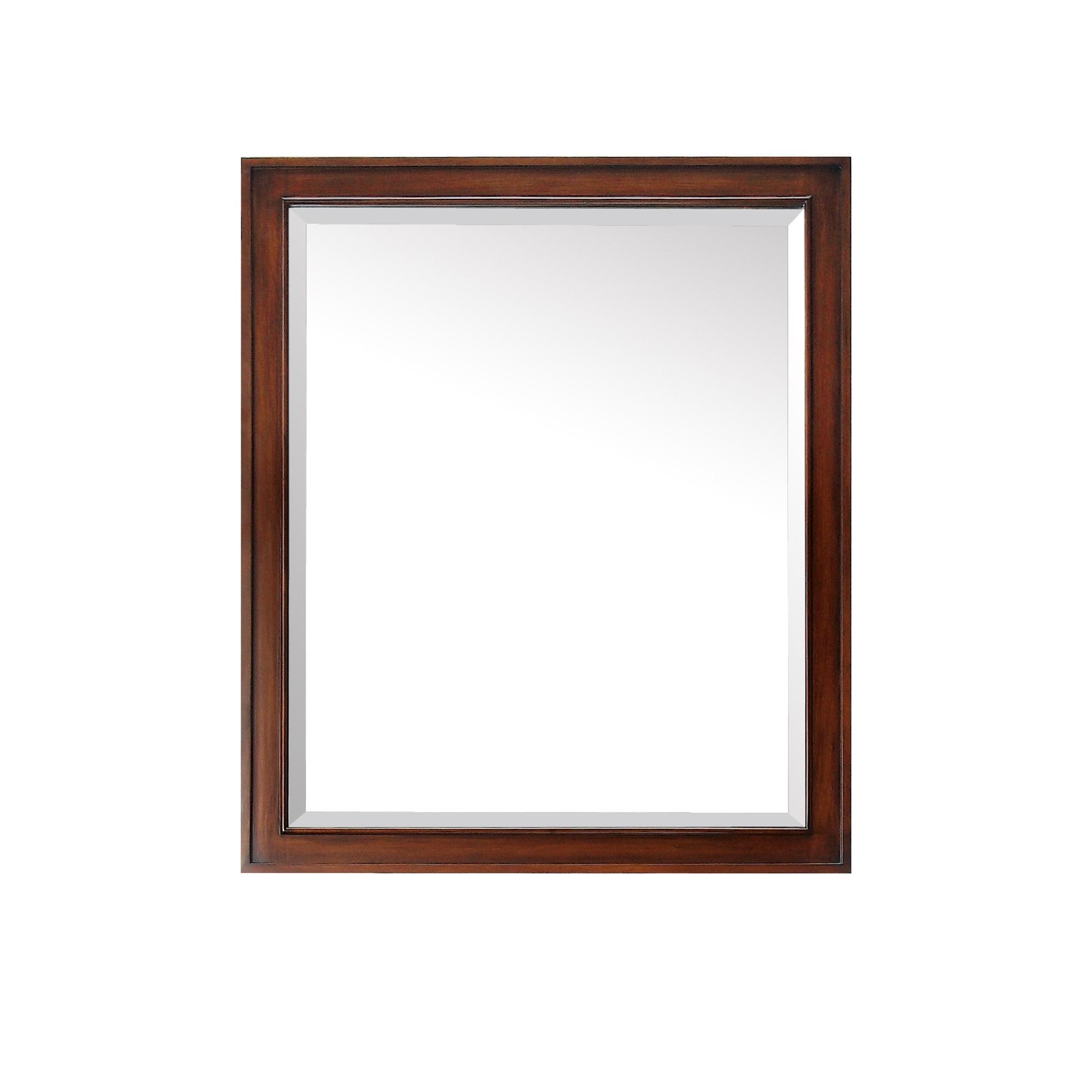 Walnut Rectangular Wood Framed Bathroom Vanity Mirror