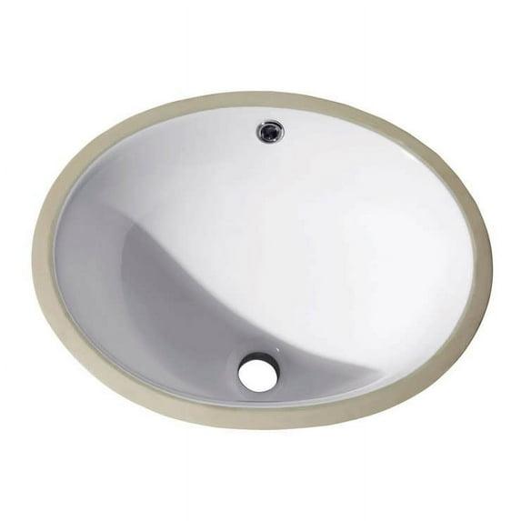 Vitreous China Oval Undermount Bathroom Sink with Overflow