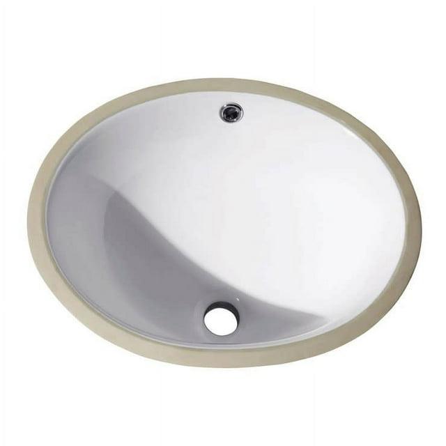 Vitreous China Oval Undermount Bathroom Sink with Overflow