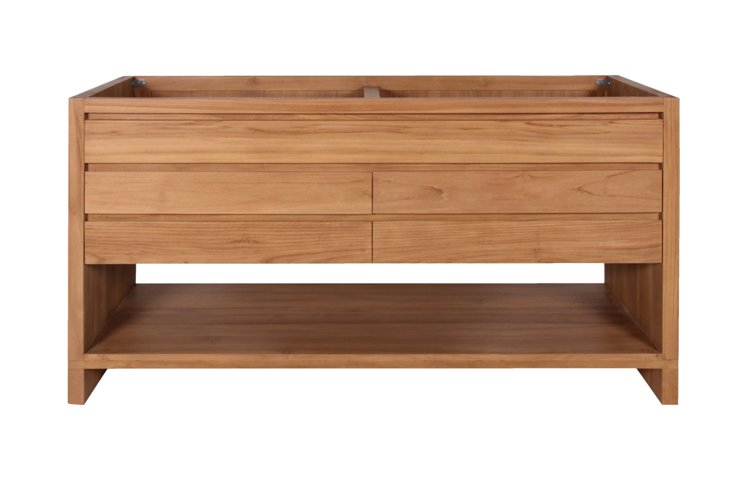 Kai 60" Natural Teak Double Vanity Cabinet