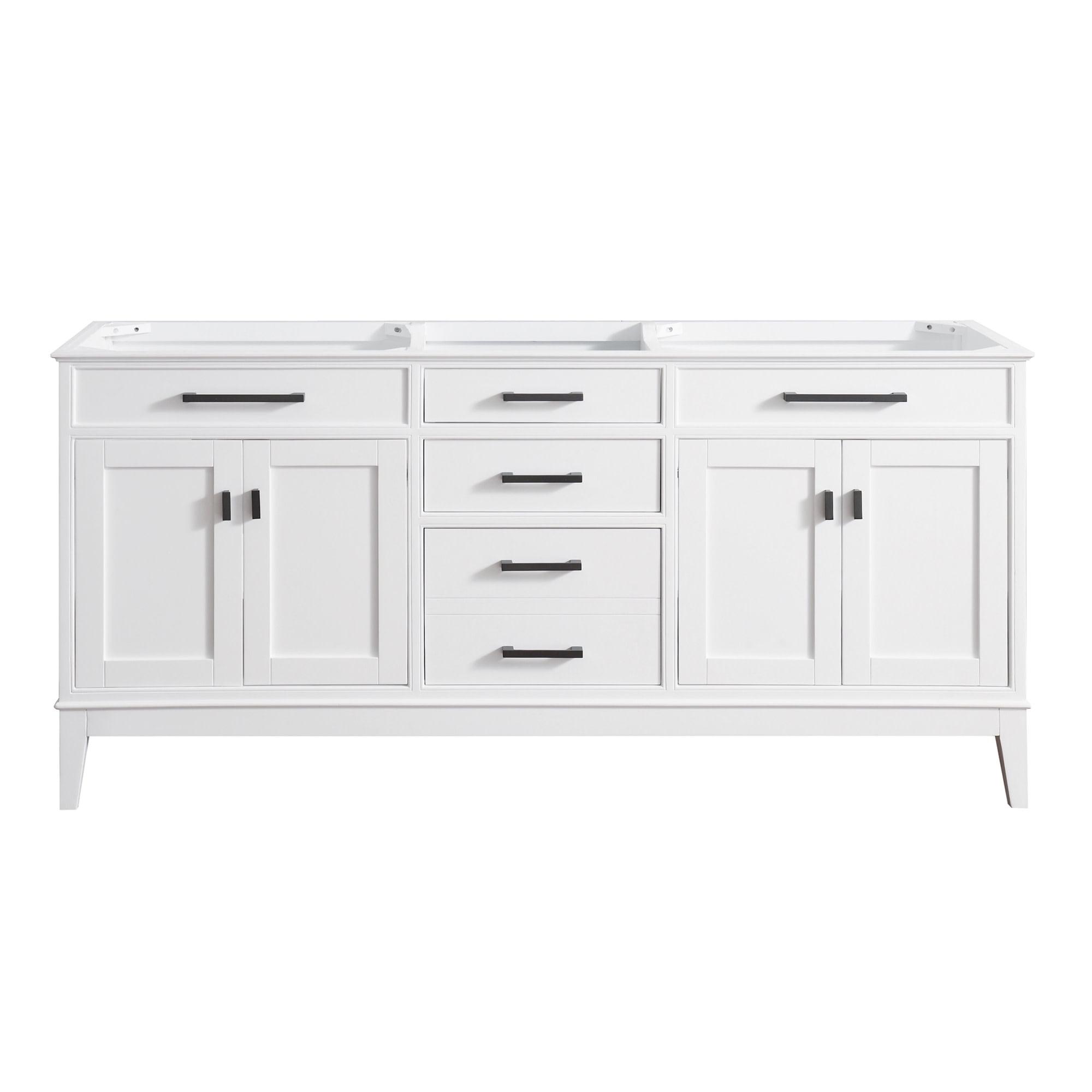 Madison Elegance 72" Double Vanity Cabinet in Pure White with Soft-Close Features