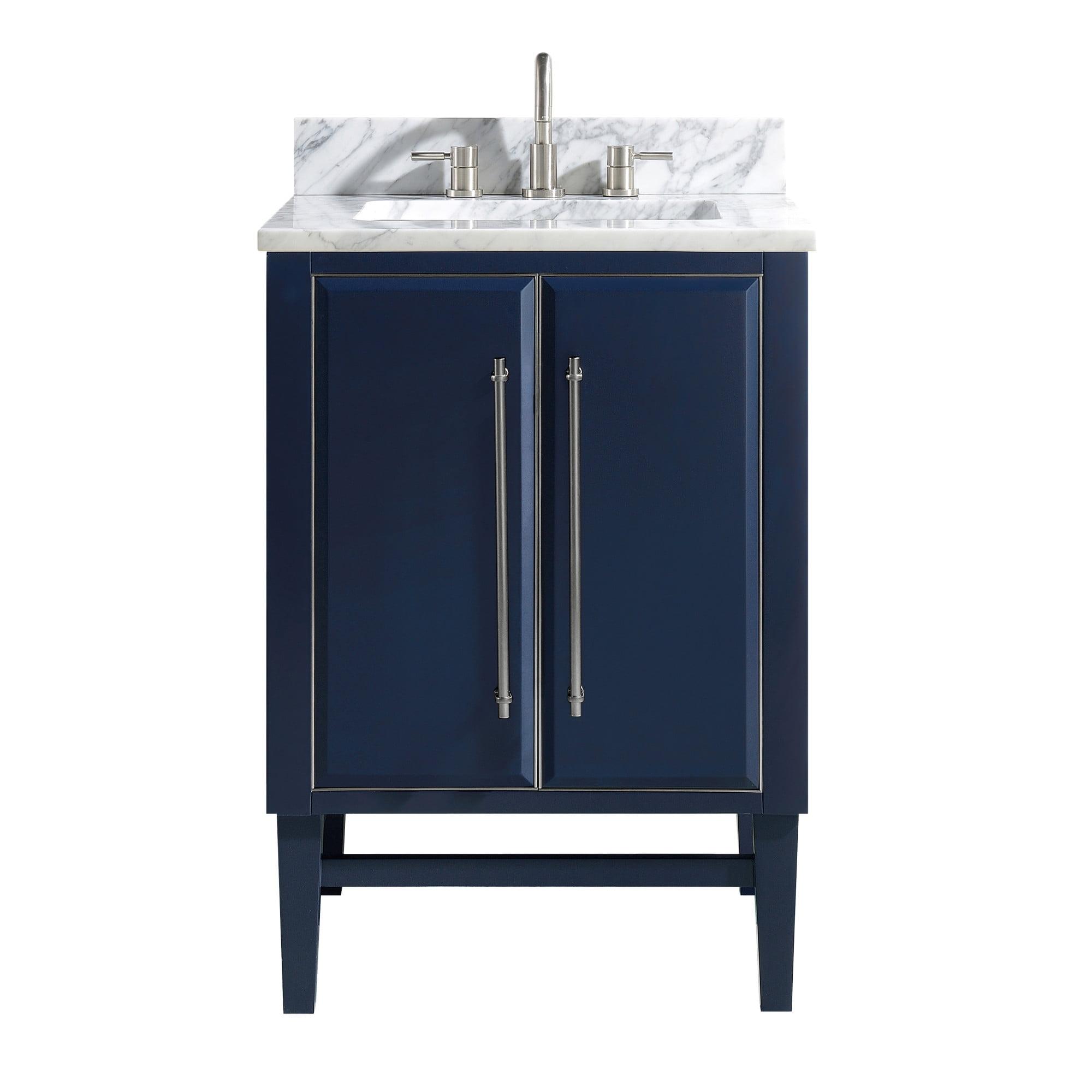 Navy Blue 25" Marble Top Single Sink Vanity