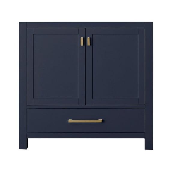 Modero 36'' Navy Blue Solid Wood Freestanding Vanity Base
