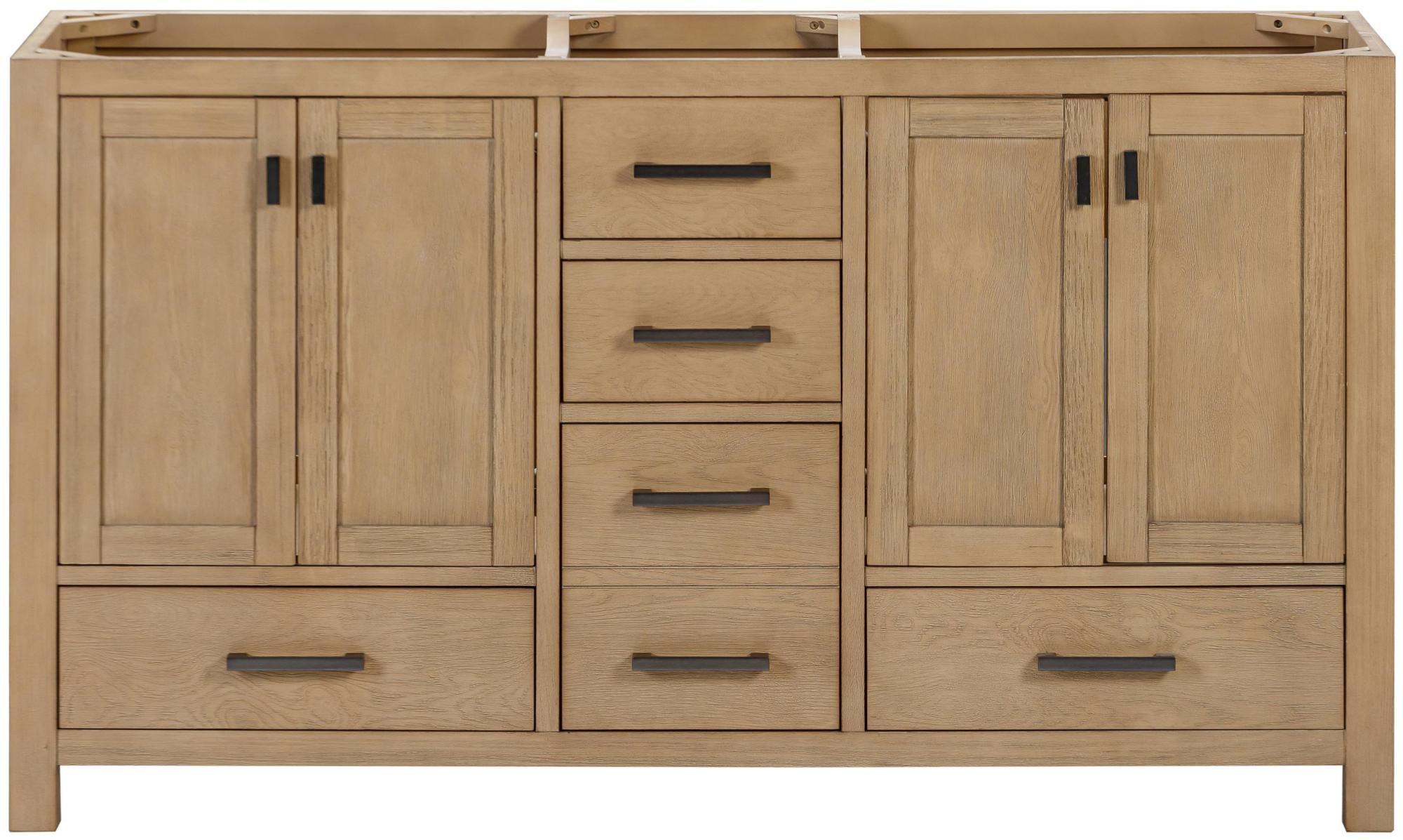 Modero 60'' Double Bathroom Vanity Base Only in Brushed Oak Finish