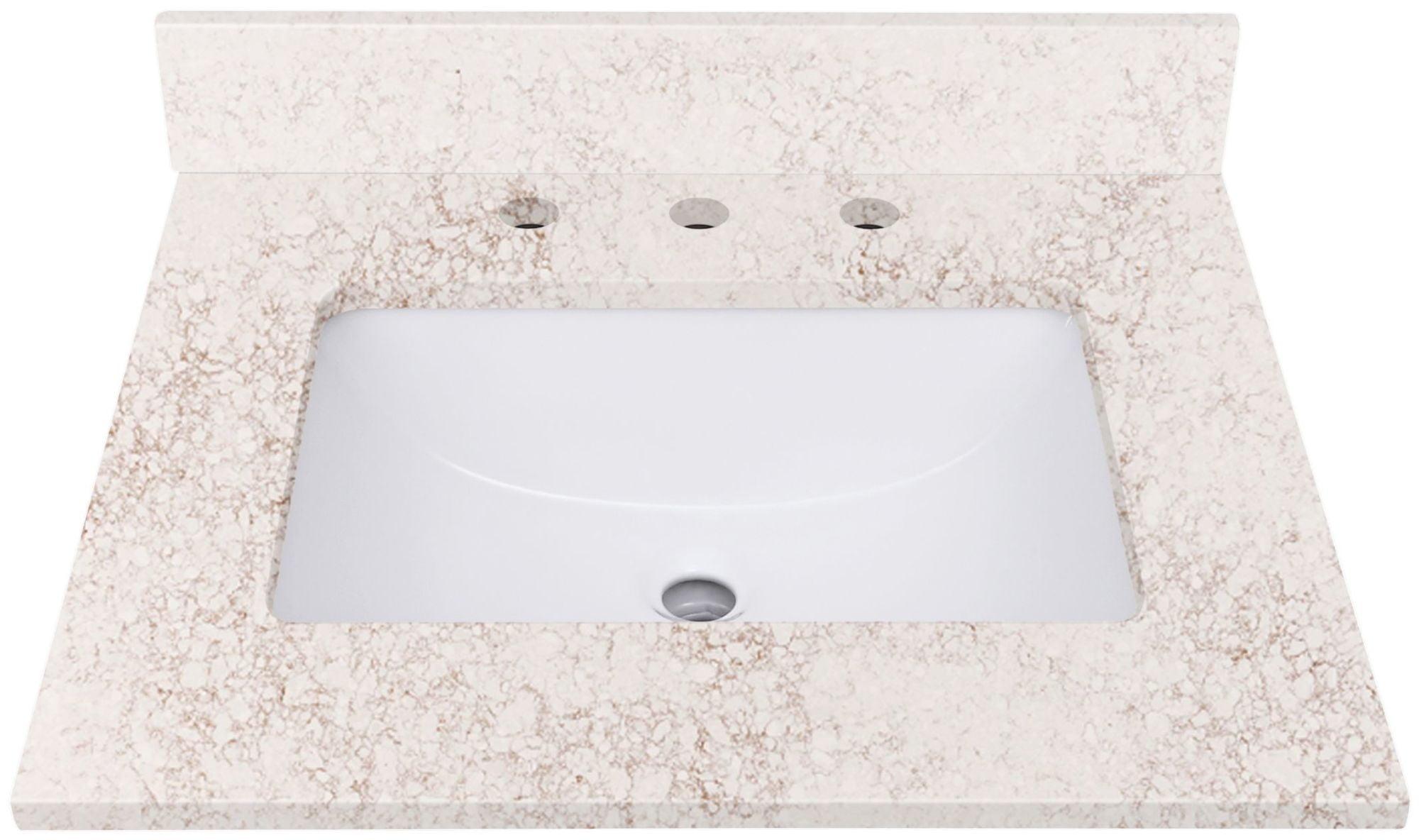 25'' Quartz Single Bathroom Vanity Top with Sink