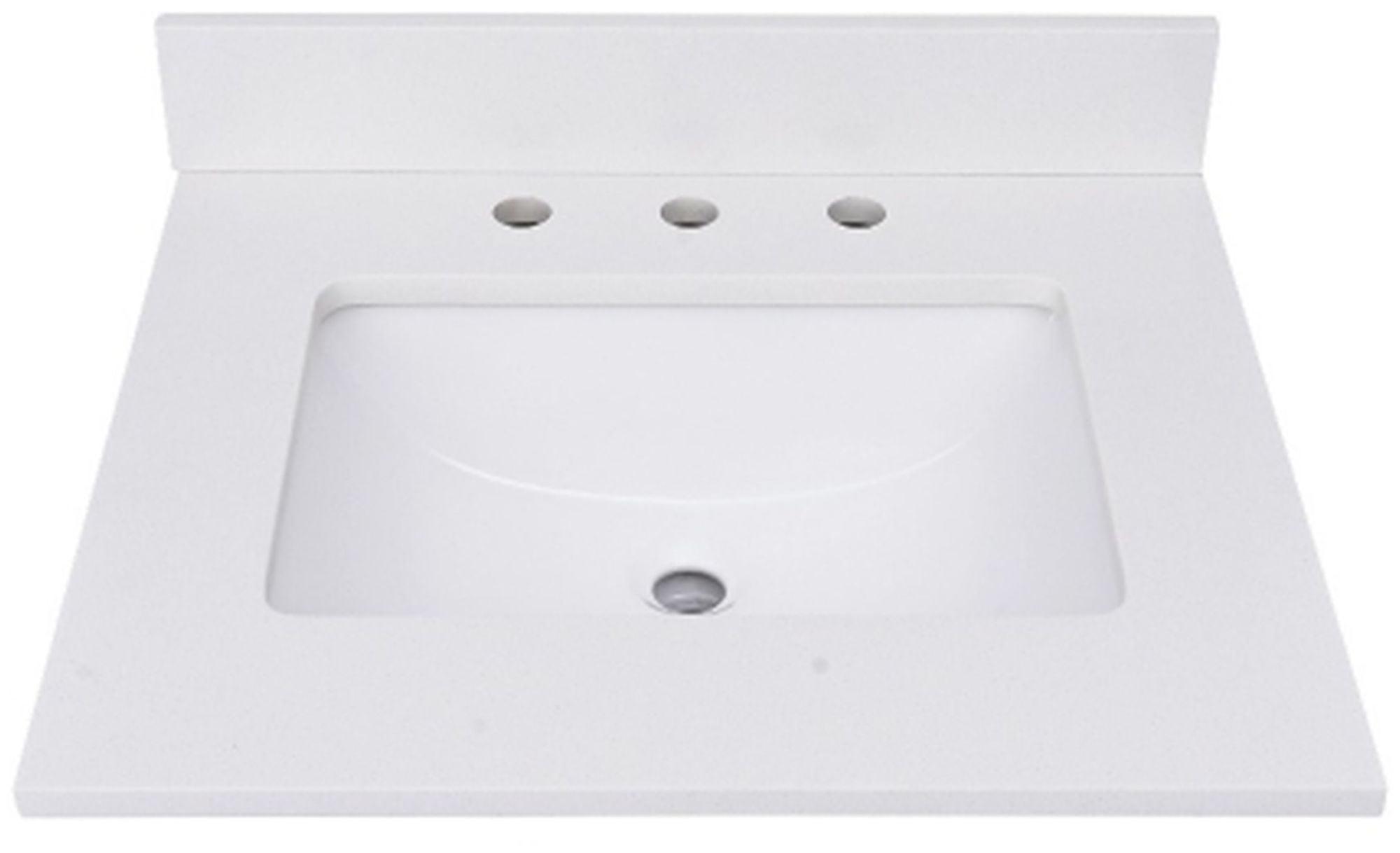 25'' Quartz Single Bathroom Vanity Top with Sink