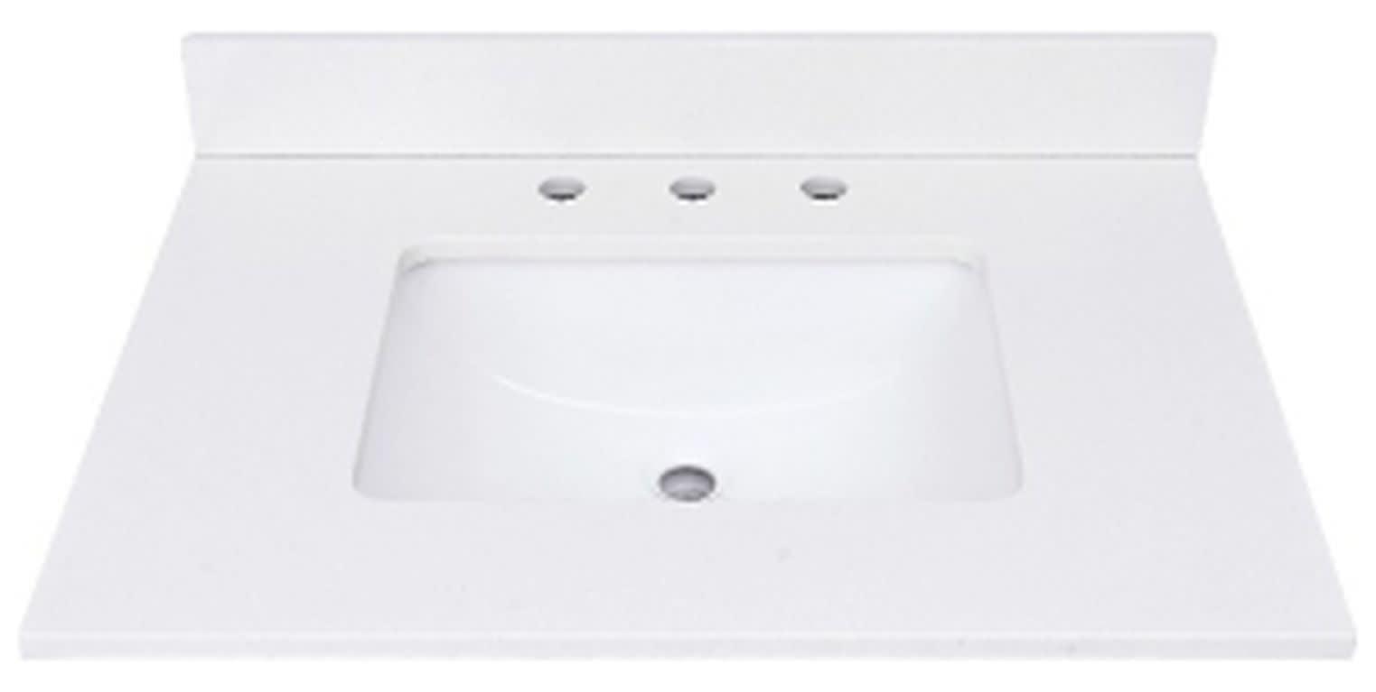 31'' Quartz Single Bathroom Vanity Top with Sink