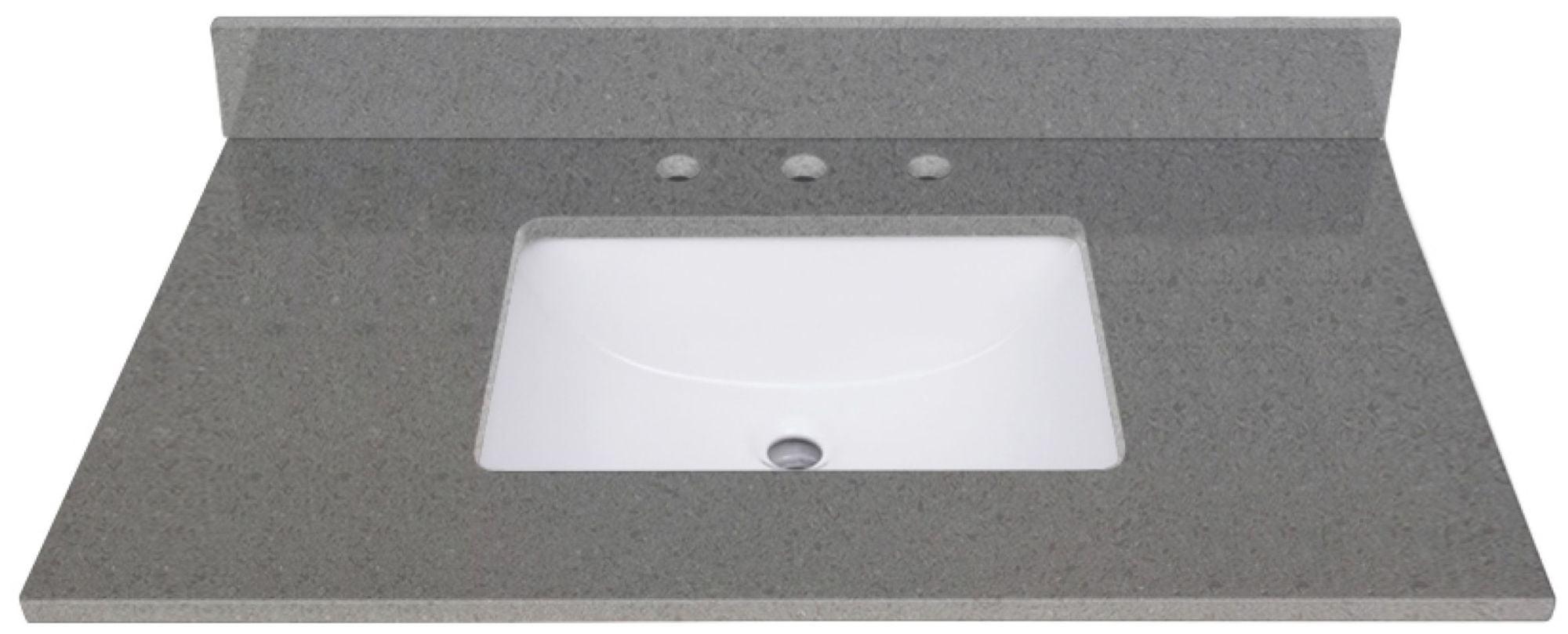 37'' Quartz Single Bathroom Vanity Top with Sink