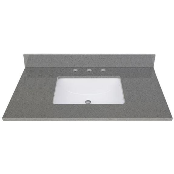 37'' Quartz Single Bathroom Vanity Top with Sink