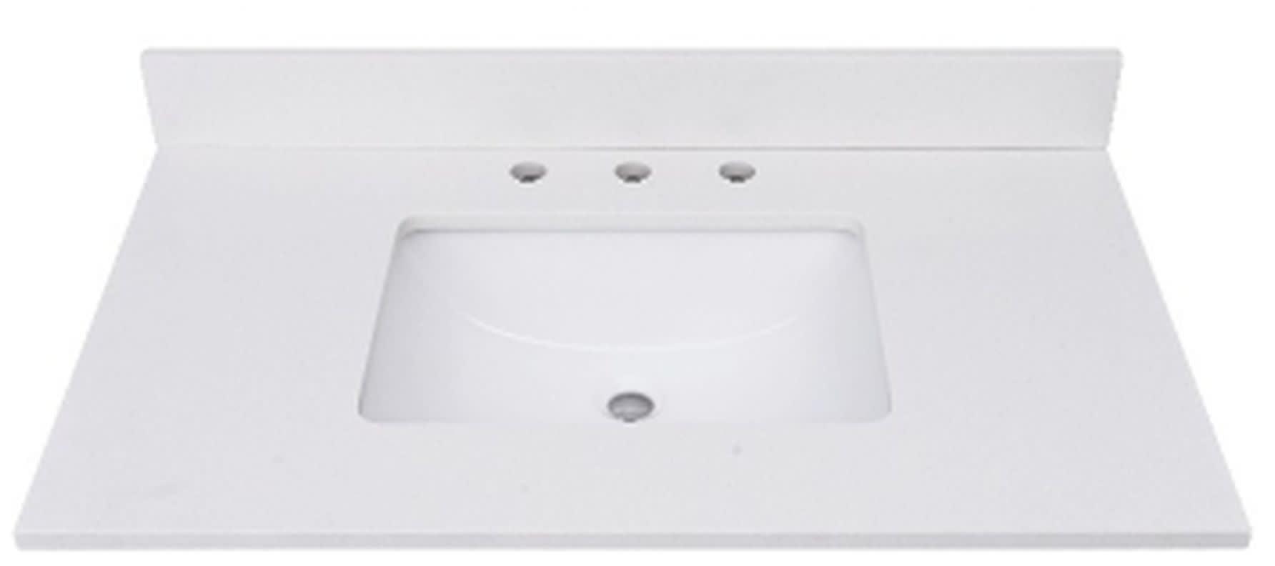 37'' Quartz Single Bathroom Vanity Top with Sink