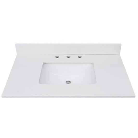 37'' Quartz Single Bathroom Vanity Top with Sink