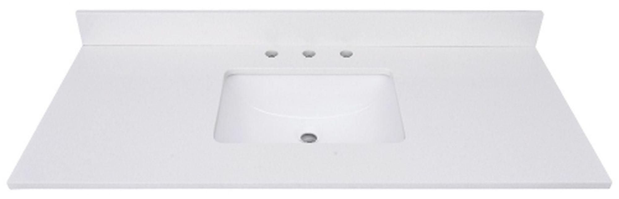 43'' Quartz Single Bathroom Vanity Top with Sink