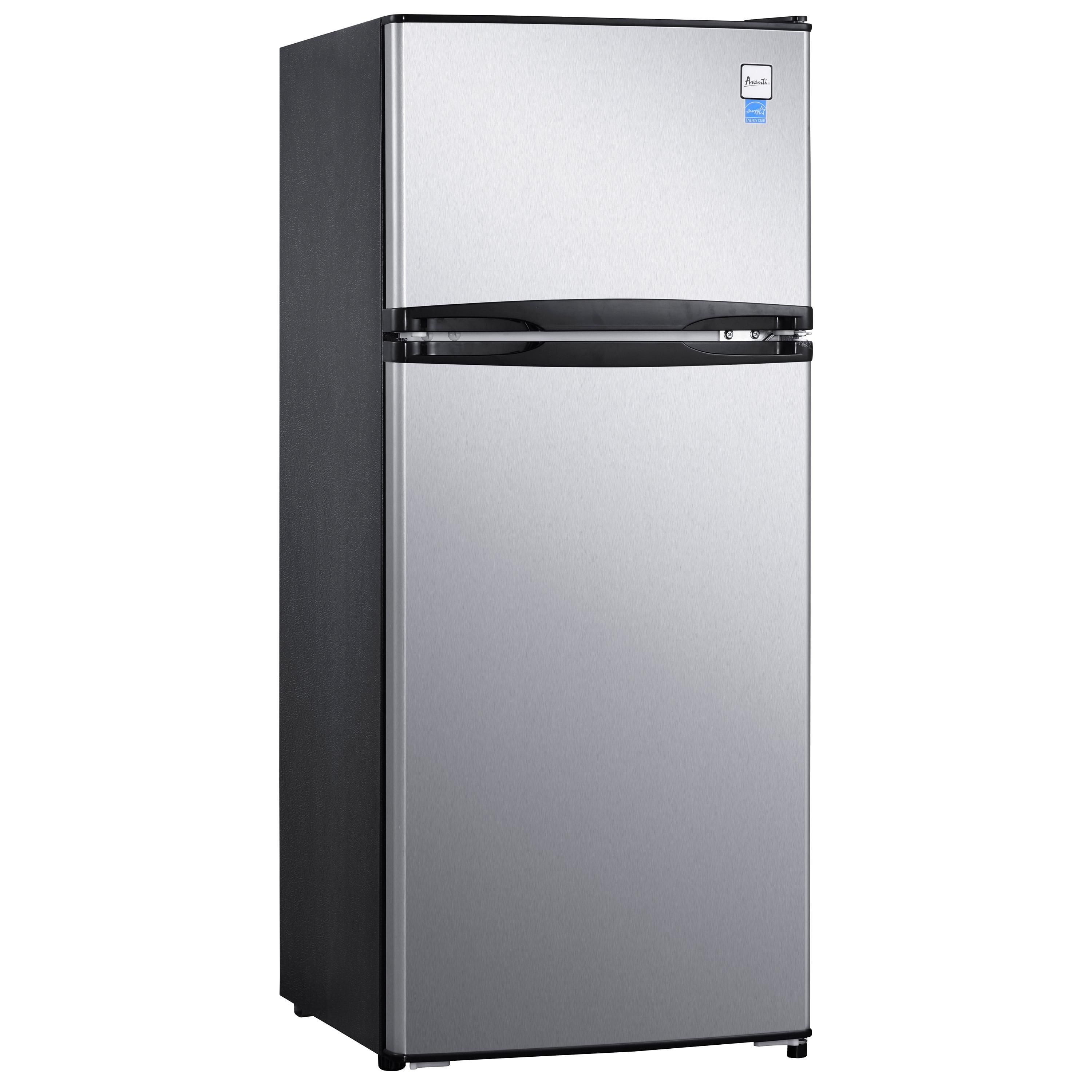 Compact Stainless Steel Top Freezer Refrigerator with Smart Features