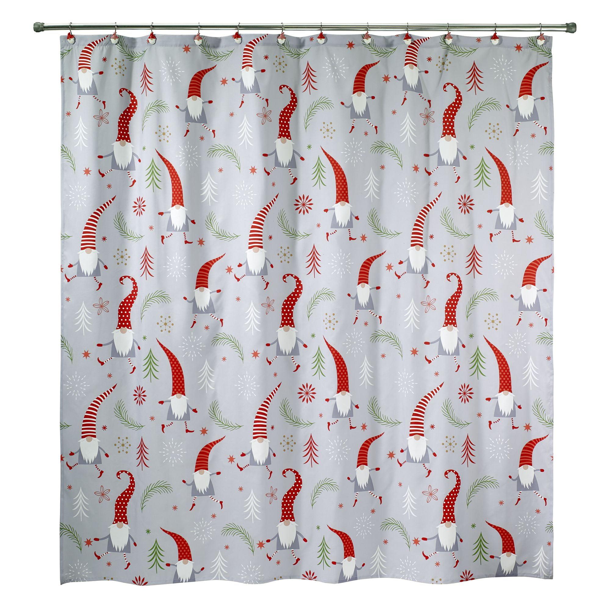 Gnome Walk Floral Shower Curtain