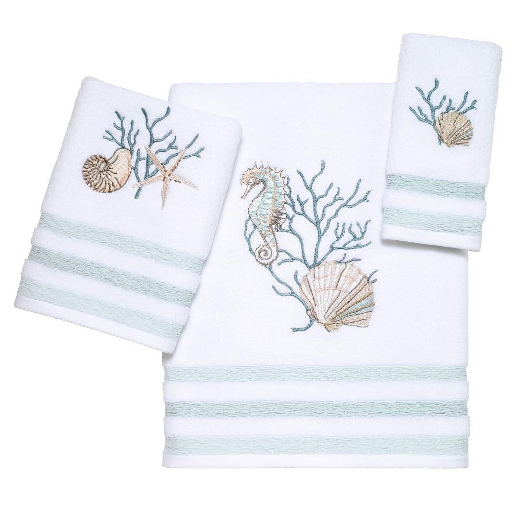 Coastal Terrazzo White Cotton 3-Piece Towel Set