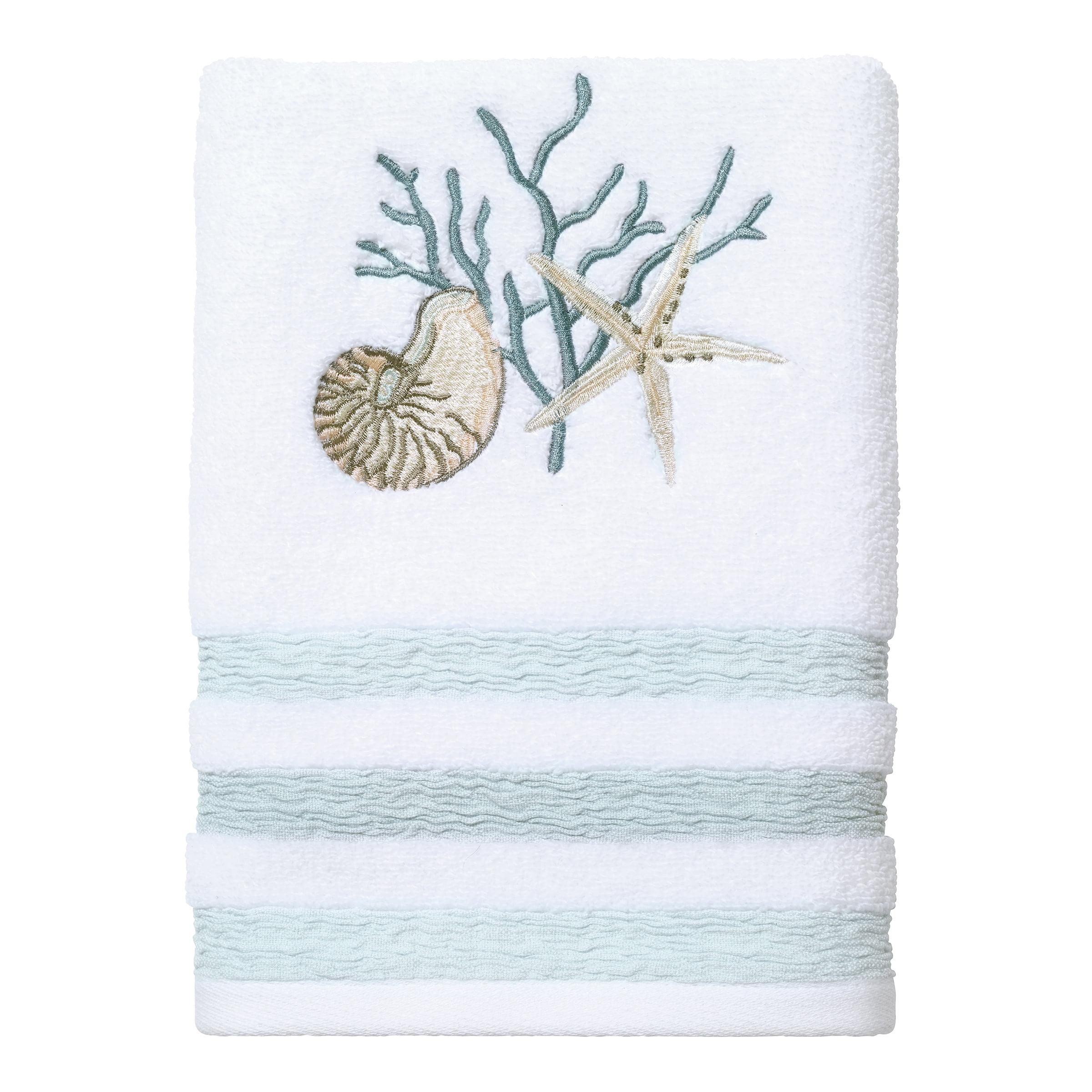 Coastal Terrazzo White Cotton Hand Towel Set