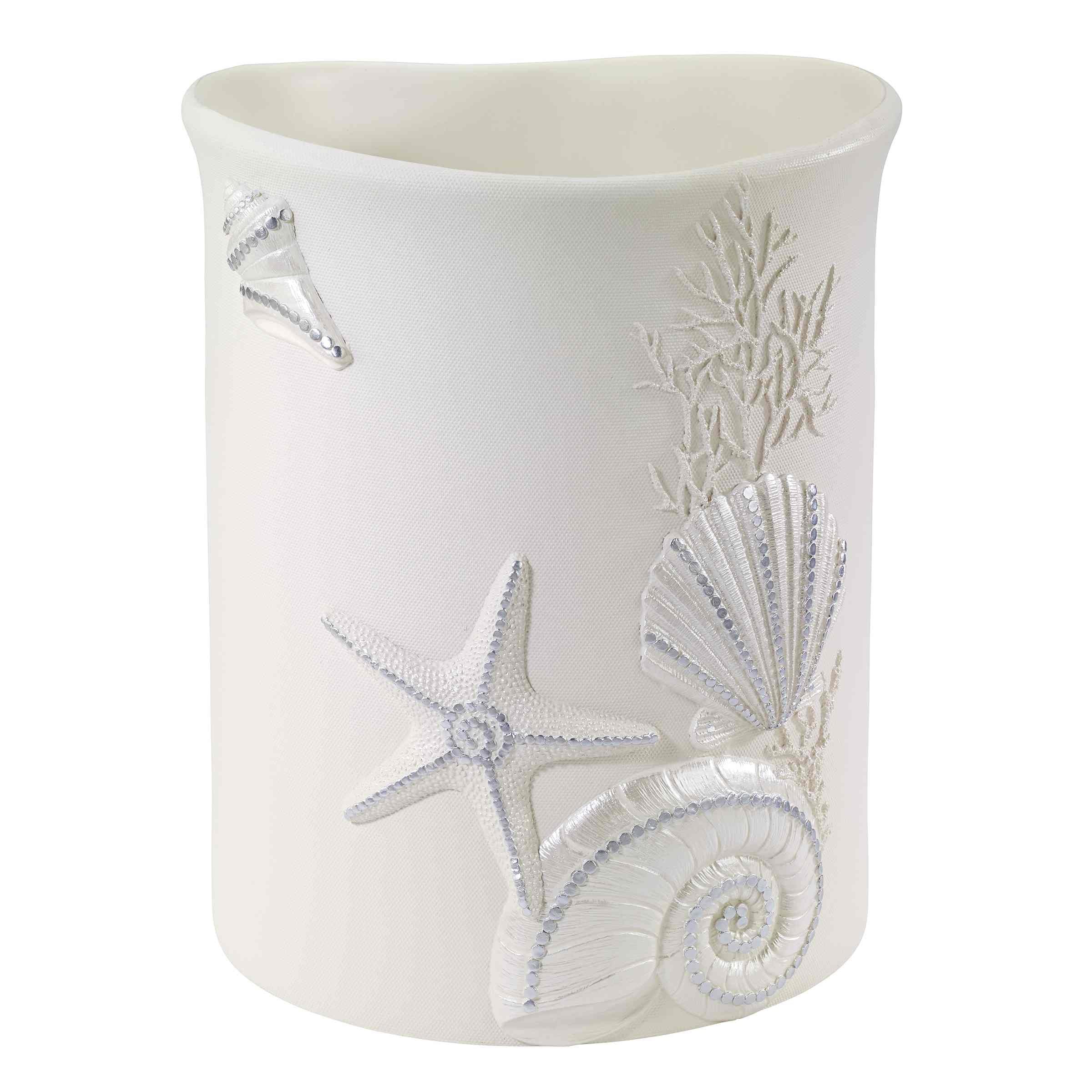 Avanti Linens Sequin Shells Wastebasket