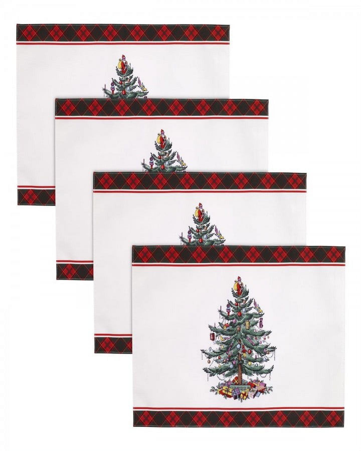 Christmas Tree Tartan 4 Piece Placemat Set (Set of 4)