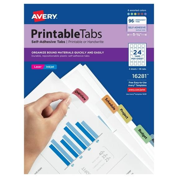 Avery Consumer Products Avery® Printable Repositionable Plastic Tabs PVC / Vinyl Hanging Files Cabinet