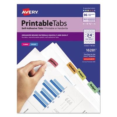 Avery Consumer Products Avery® Printable Repositionable Plastic Tabs PVC / Vinyl Hanging Files Cabinet