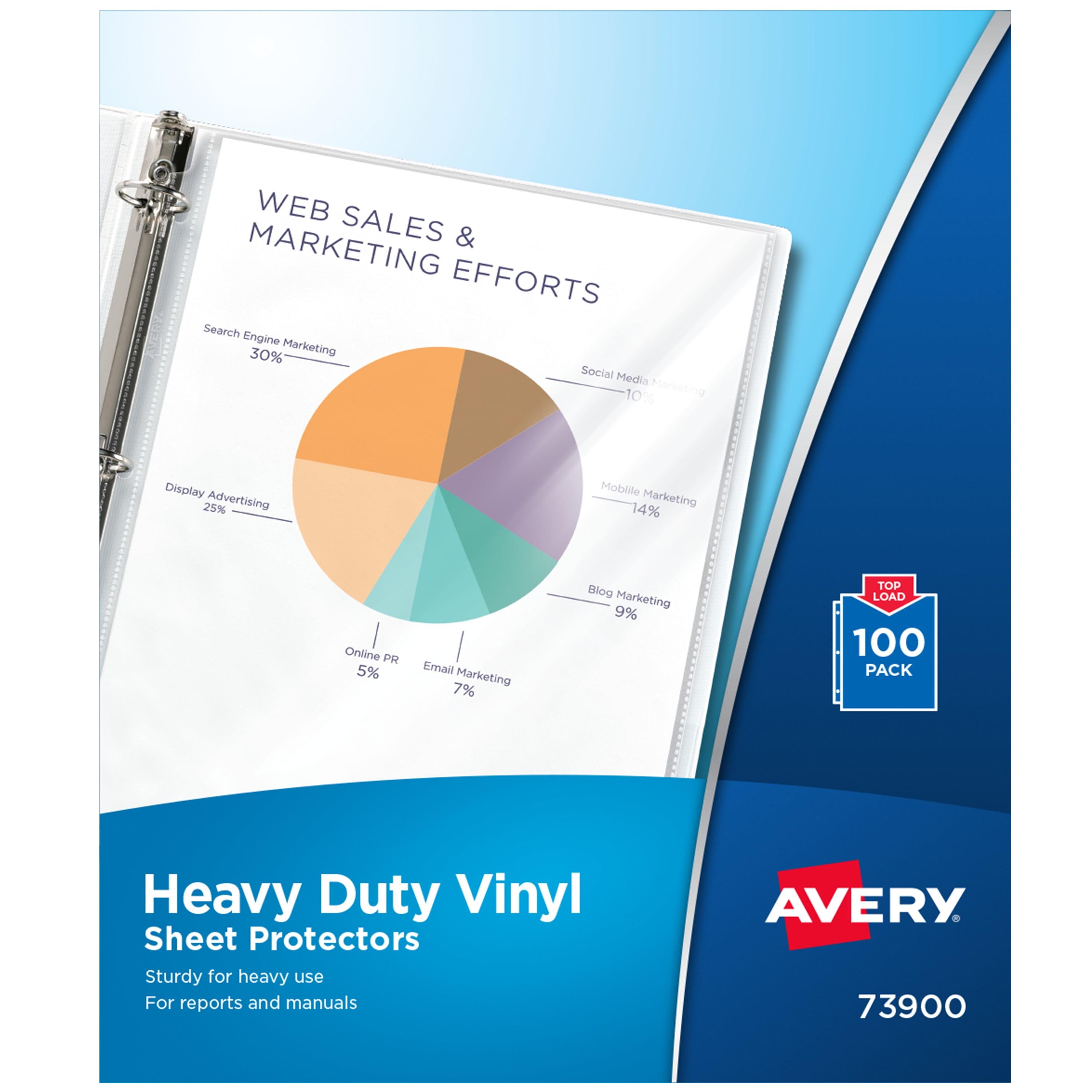 Avery Clear Heavy Duty Vinyl Sheet Protectors, 100ct (73900)