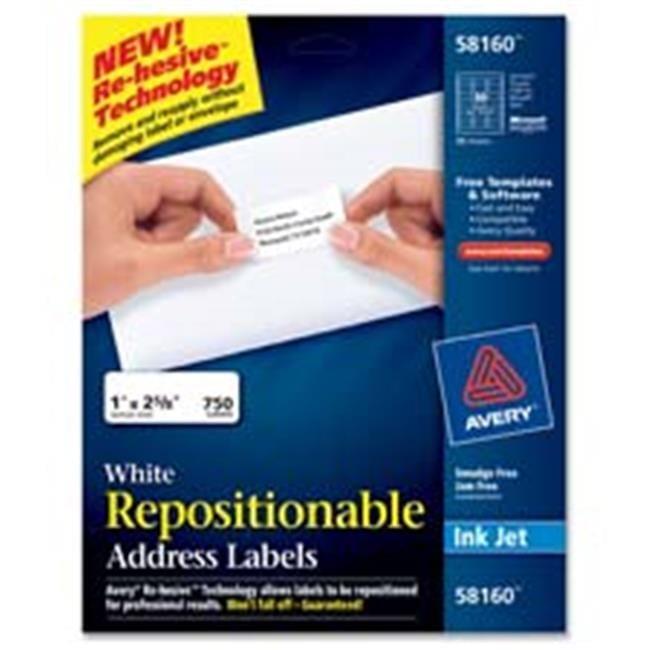 Avery Repositionable Shipping Labels, Sure Feed Technology, Repositionable Adhesive, 2" x 4", 250 Labels (58163)