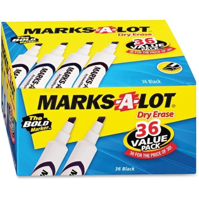Avery Marks-A-Lot Desk-Style Dry Erase Marker Chisel Tip Black 36/Pack 98207