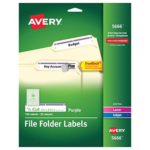 Avery Laser/Inkjet File Folder Labels 2/3" x 3 7/16" White 30/Sheet 779330