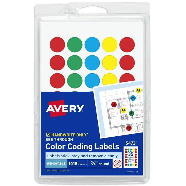 Assorted Color 3/4" Round Removable See-Through Dot Stickers