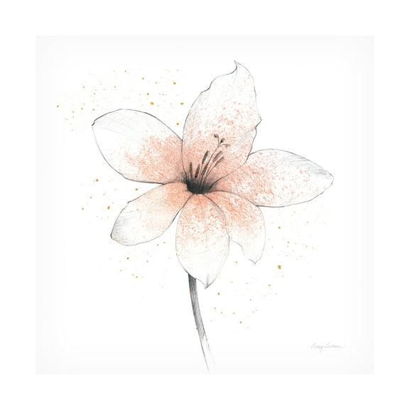 Avery Tillmon 'Coral Graphite Flower II' Canvas Art