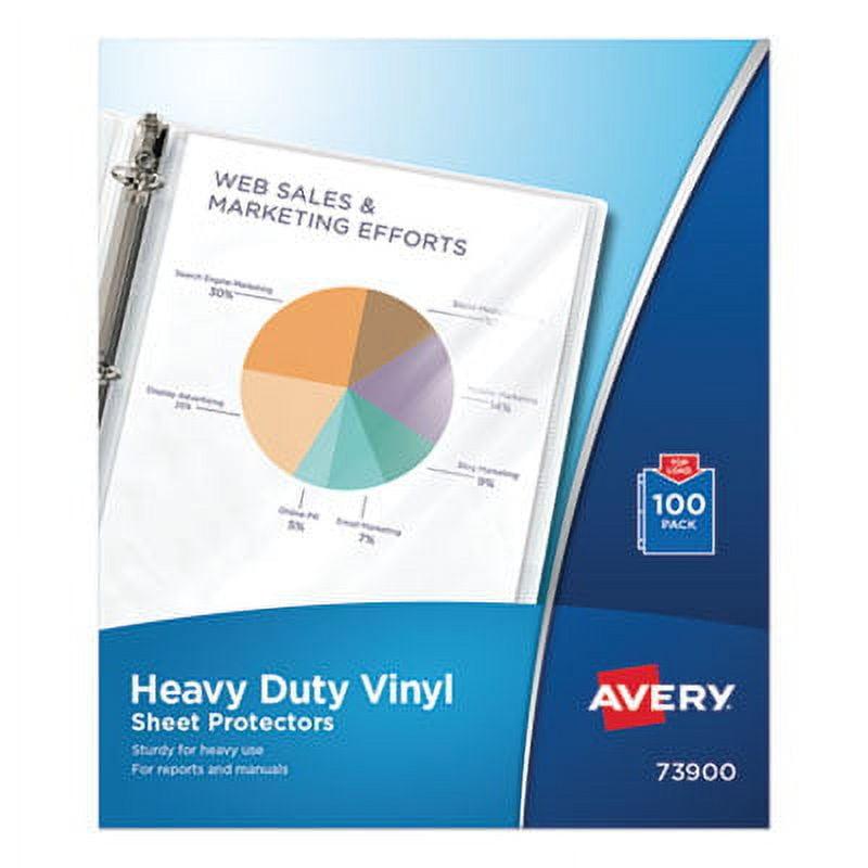 Heavy Gauge Clear Vinyl Document Protectors, 100-Pack