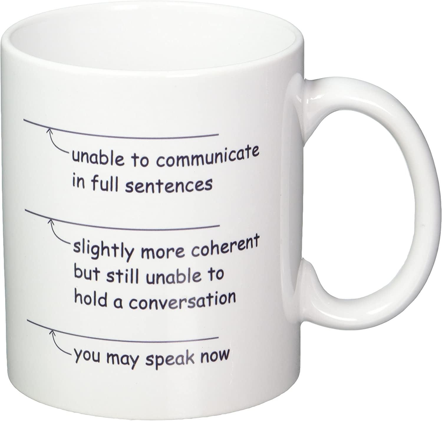 Aviento You May Speak Now 11 Ounces Ultra White Ceramic Funny Coffee Mug