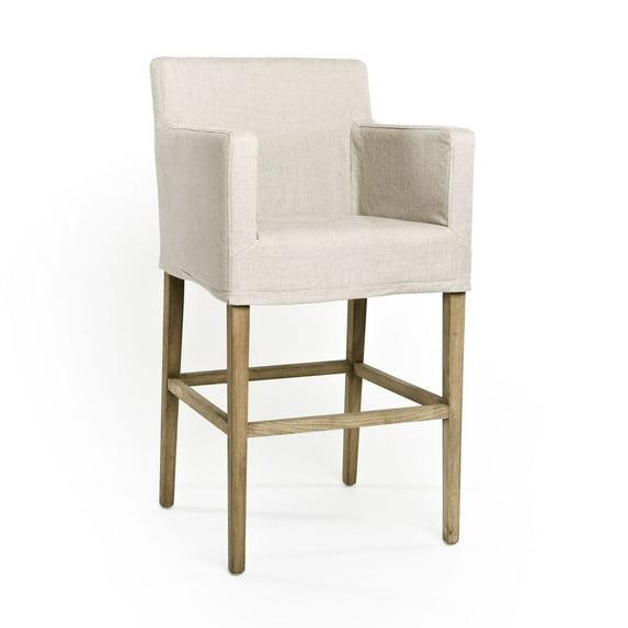 Zentique Avignon Upholstered Counter Stool with Solid Wood Frame