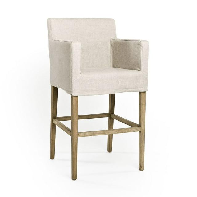 Zentique Avignon Upholstered Counter Stool with Solid Wood Frame