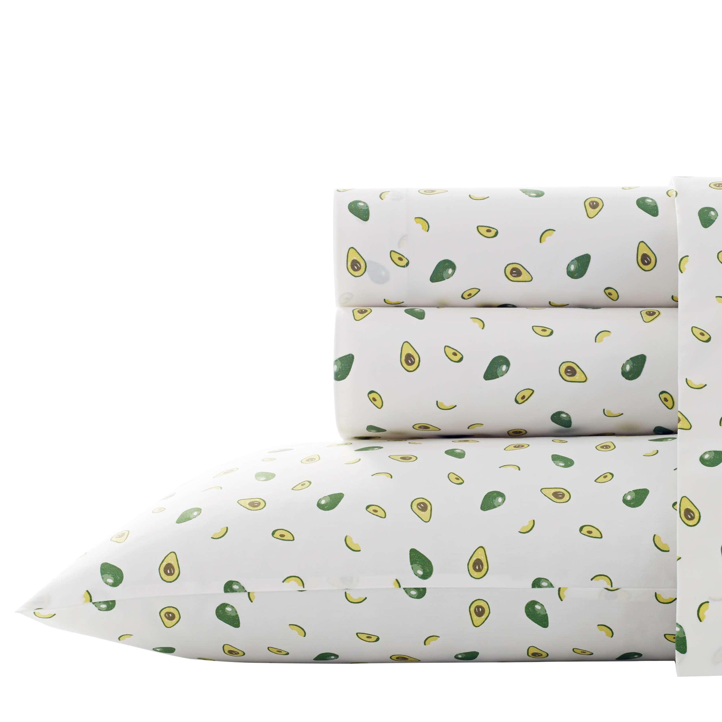 Full Printed Pattern Percale Cotton Sheet Set Avocado - Poppy & Fritz