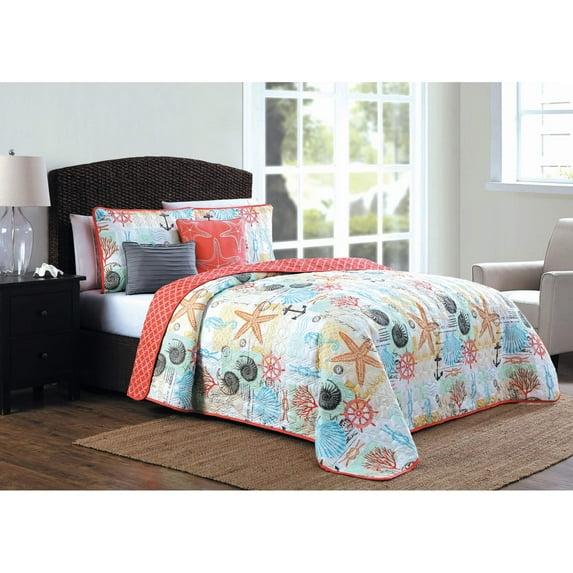 Avondale Manor Belize 5pc Quilt set - King - Coral
