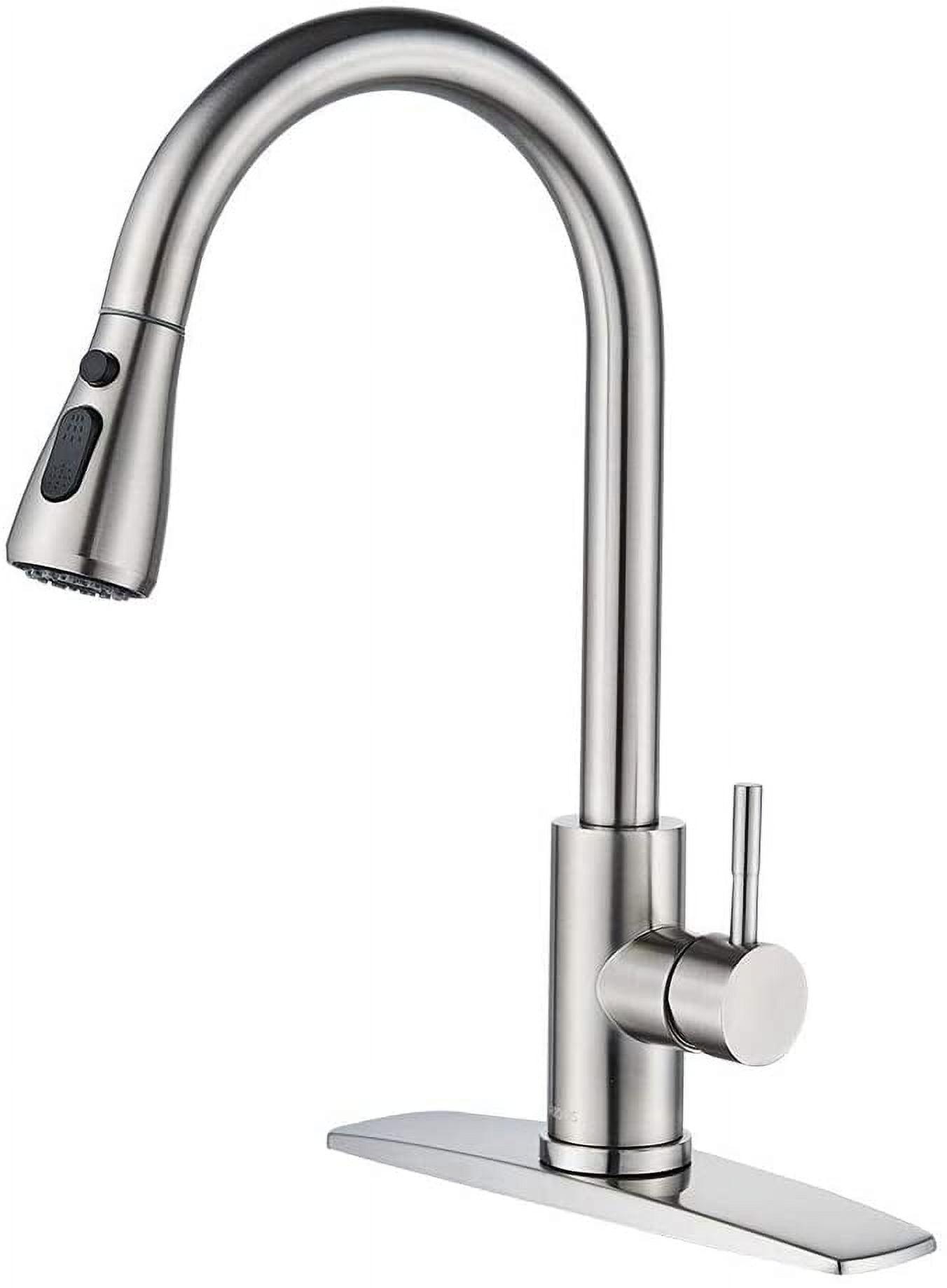 Brushed Nickel High Arc Kitchen Faucet with Pull Down Sprayer