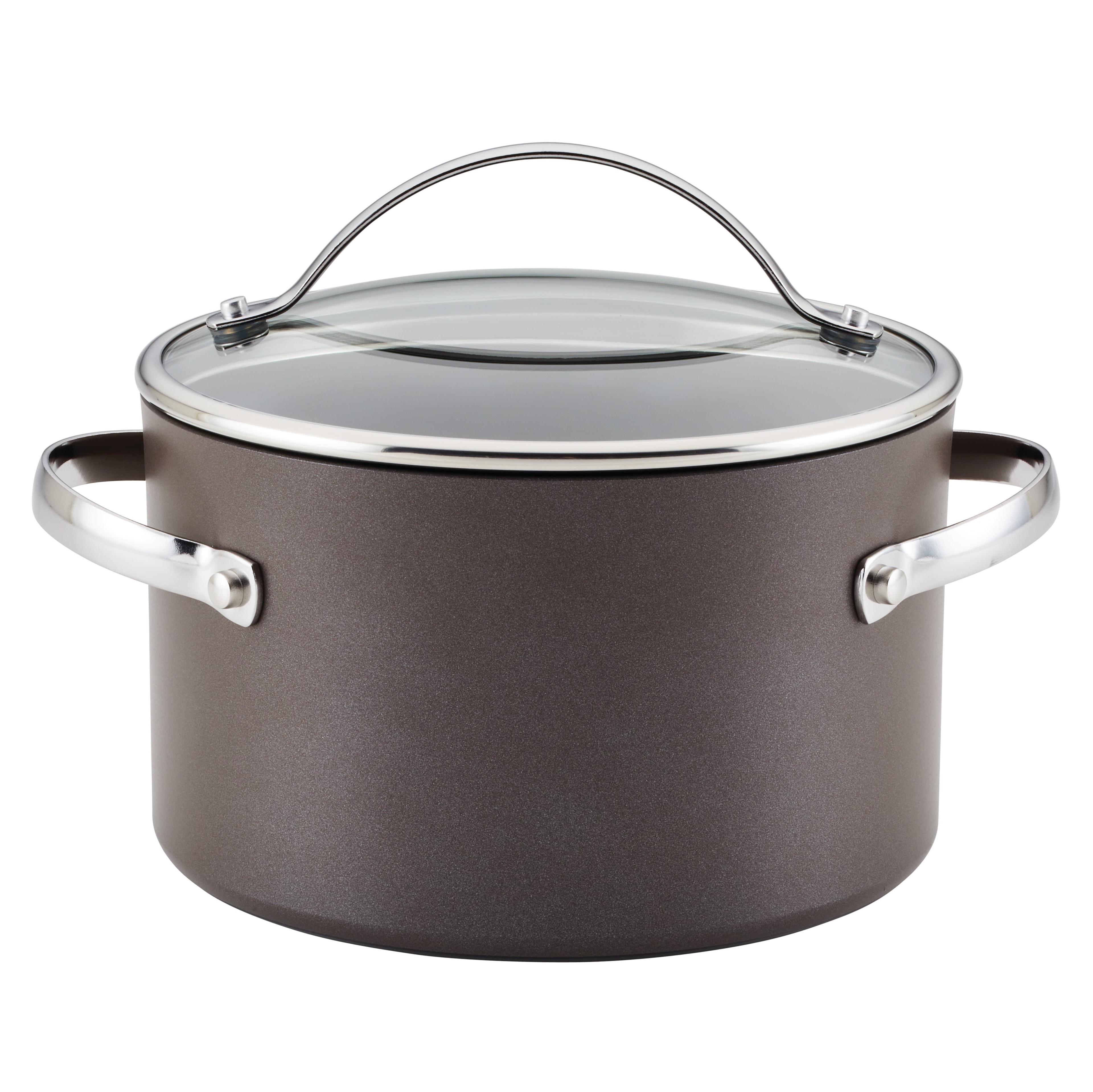 Ayesha Curry Ayesha Curry Professional Hard Anodized Collection Nonstick Stockpot Saucepot with Lid, Charcoal