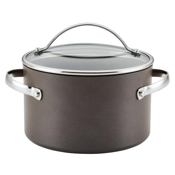 Ayesha Curry Ayesha Curry Professional Hard Anodized Collection Nonstick Stockpot Saucepot with Lid, Charcoal