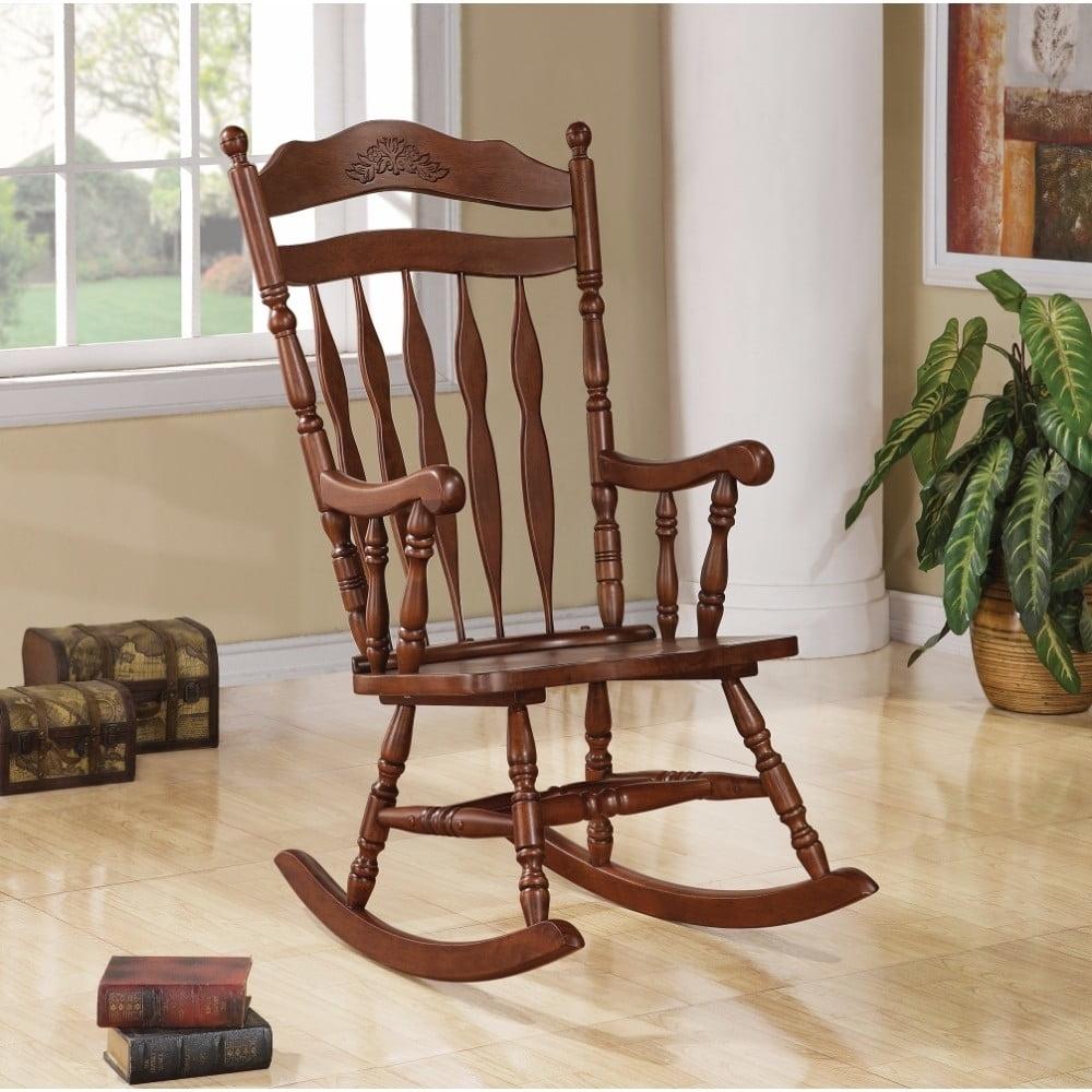 Walnut Traditional Arrow Back Wooden Rocking Chair