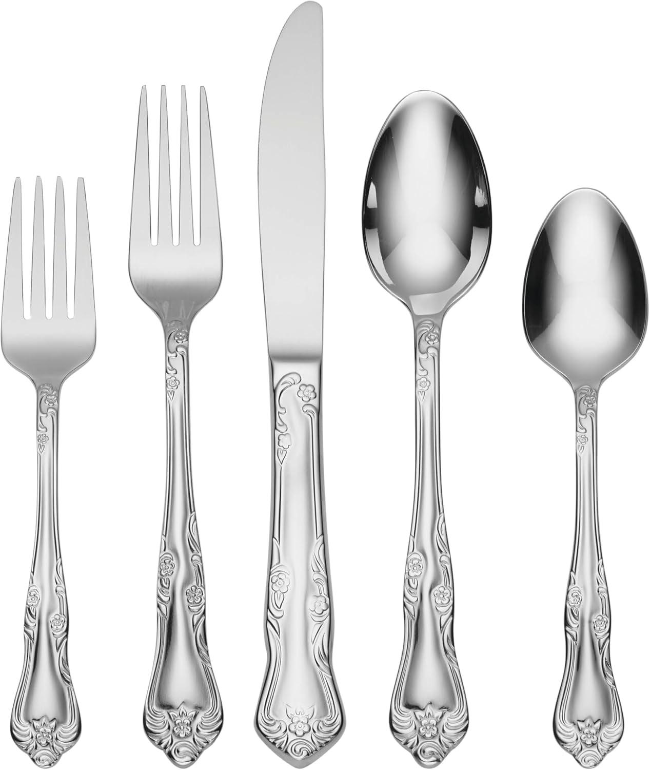 Oneida Oneida Azalea 45 Piece Everyday Flatware Set, Service For 8