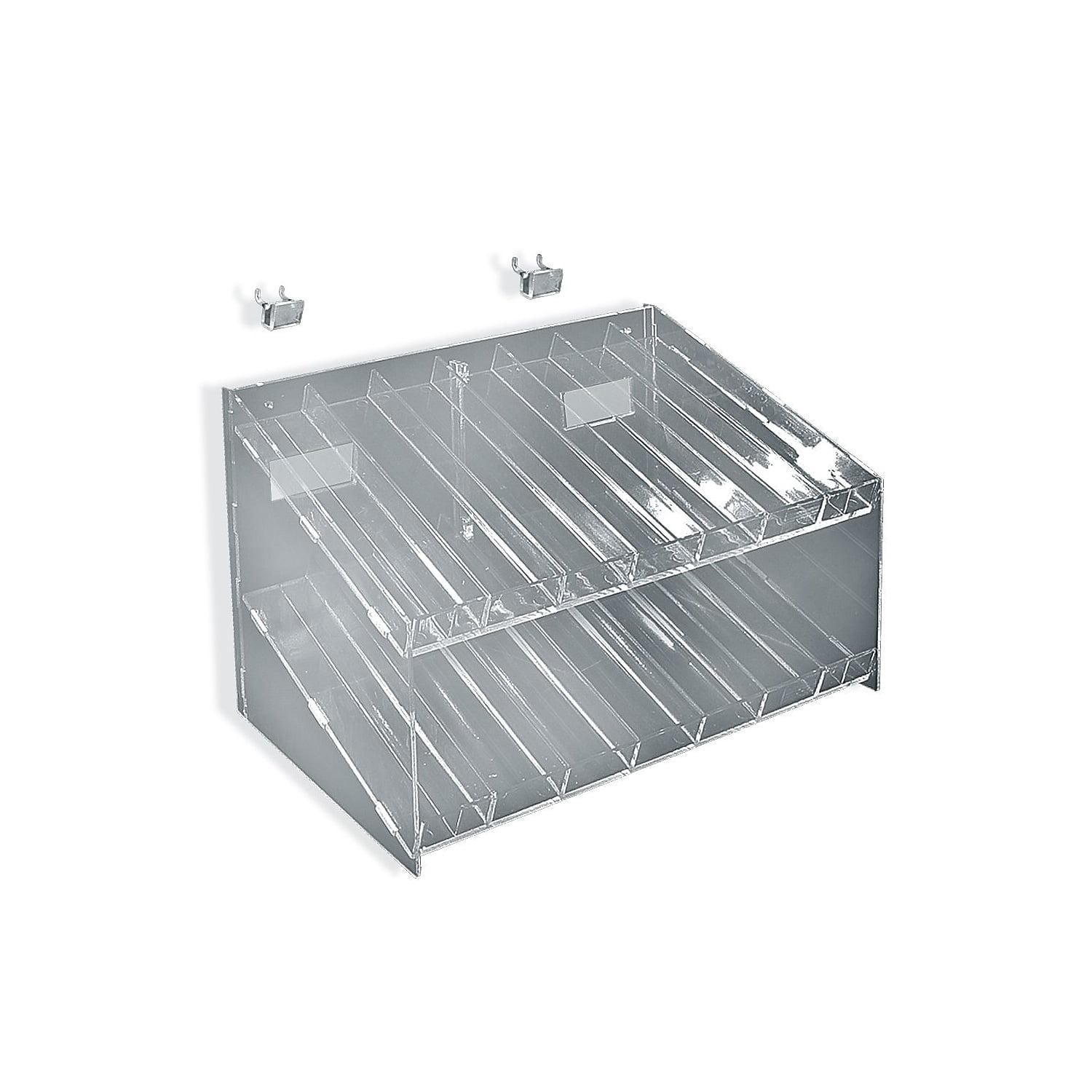 Azar Displays Two-Tier 14 Compartment Display, 7-Comp per Tier. Dimensions: 12" W x 8.5" D x 6.5" H